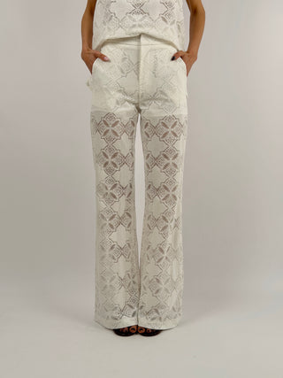 Pantalone in Pizzo Panna Lumina