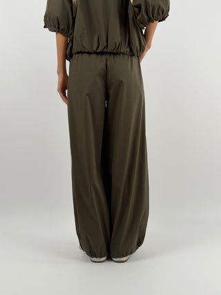 Set Giacca e Pantalone Sportivo Verde Militare con Bande Lumina