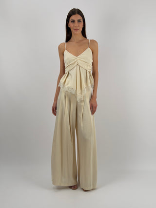 Pantalone Satin Crema Lumina