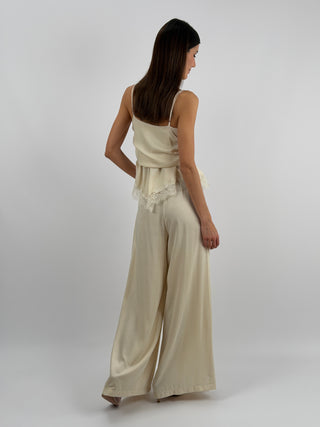 Pantalone Satin Crema Lumina