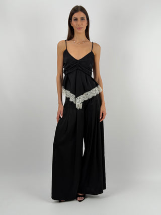 Pantalone Satin Nero Lumina