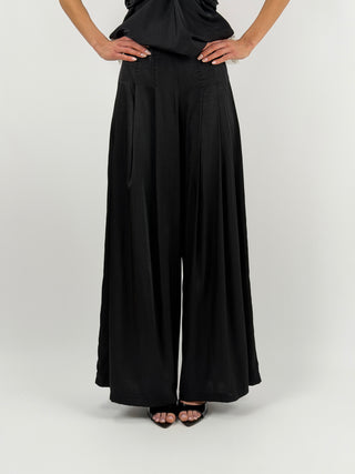 Pantalone Satin Nero Lumina