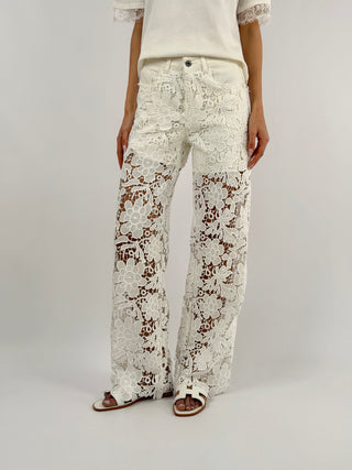 Jeans in Pizzo Bianco