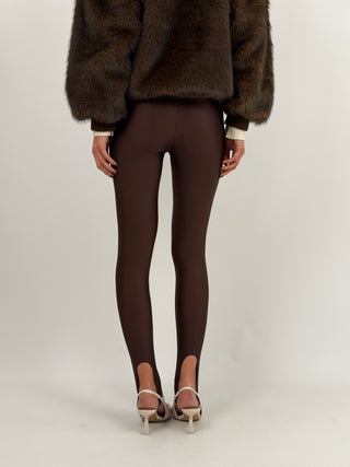 Leggings con Ghette Marrone