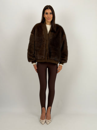 Leggings con Ghette Marrone