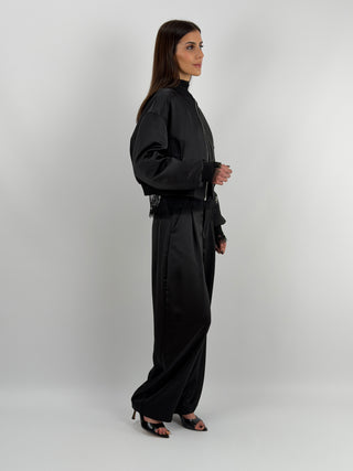 Pantalone Lumina in Satin Nero