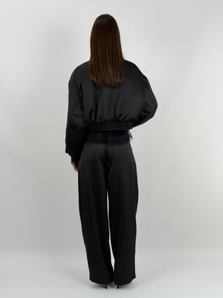 Pantalone Lumina in Satin Nero