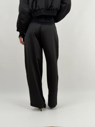 Pantalone Lumina in Satin Nero