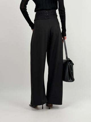 Pantalone con Fasce in Vita Nero