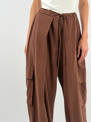 Pantalone Cargo Fluido Marrone Lumina