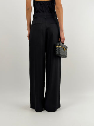 Set Top e Pantalone con Cintura Sottile Nero Lumina