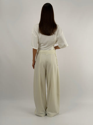 Pantalone con Pinces Panna