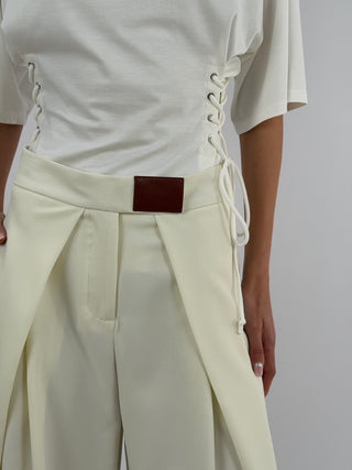 Pantalone con Pinces Panna