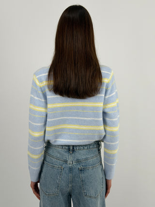 Polo a Righe Azzurra