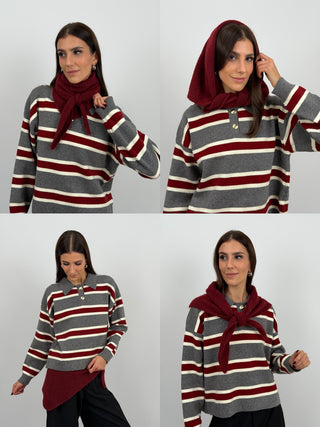 Triangle Scarf 4in1 Bordeaux