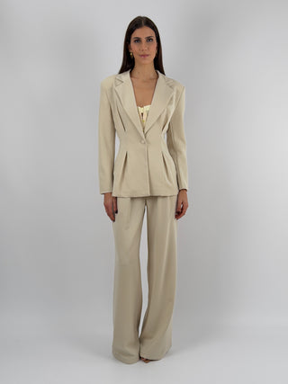 Tailleur con Blazer Avvitato Beige