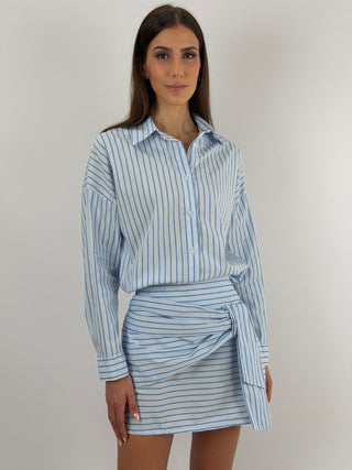 Set Camicia e Gonna in Cotone a Righe