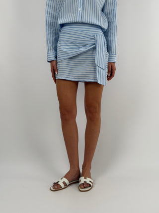 Set Camicia e Gonna in Cotone a Righe