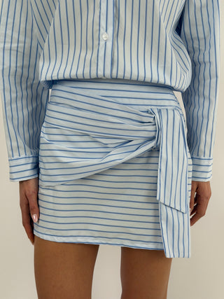 Set Camicia e Gonna in Cotone a Righe