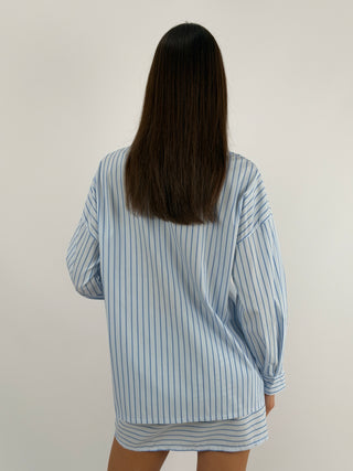 Set Camicia e Gonna in Cotone a Righe