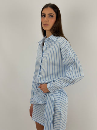 Set Camicia e Gonna in Cotone a Righe