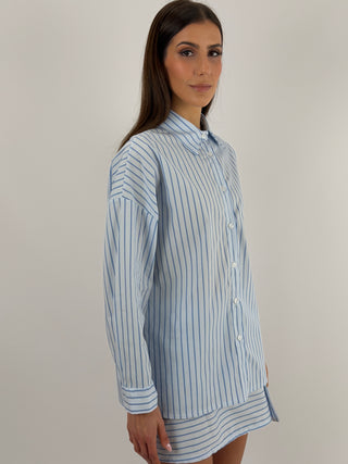 Set Camicia e Gonna in Cotone a Righe