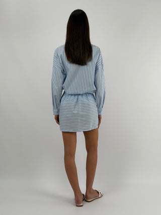 Set Camicia e Gonna in Cotone a Righe