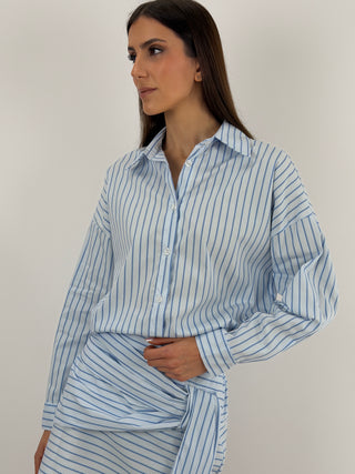 Set Camicia e Gonna in Cotone a Righe