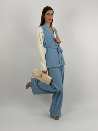 Completo Gilet e Pantalone Azzurro