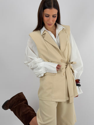 Coordinato Gilet e Bermuda Beige