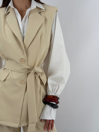 Coordinato Gilet e Bermuda Beige