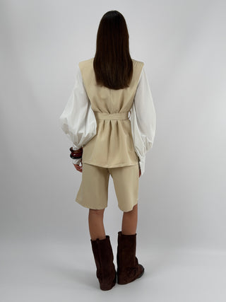 Coordinato Gilet e Bermuda Beige