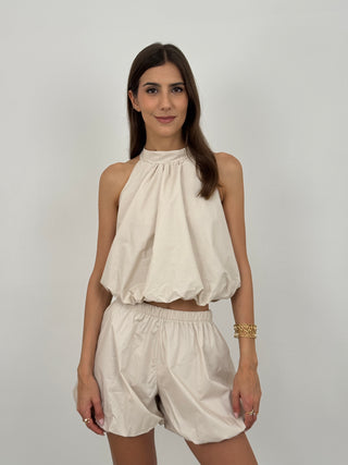Set Coord Top e Shorts Fluffy Beige