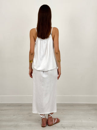 Coordinato Top e Gonna con Applicazioni Bianco