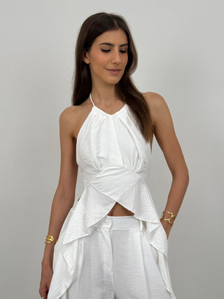Set Coord Top e Pantalone Marilyn Bianco