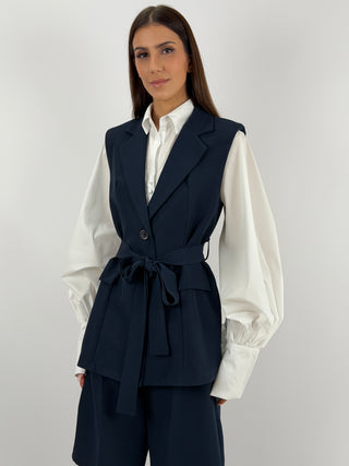 Coordinato Gilet e Bermuda Blu