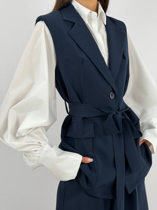 Coordinato Gilet e Bermuda Blu