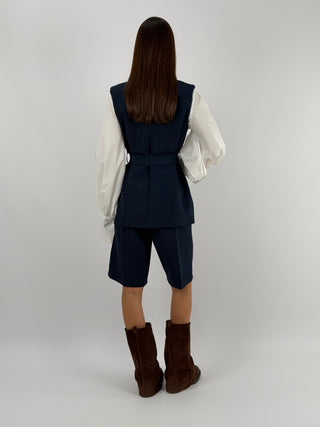 Coordinato Gilet e Bermuda Blu
