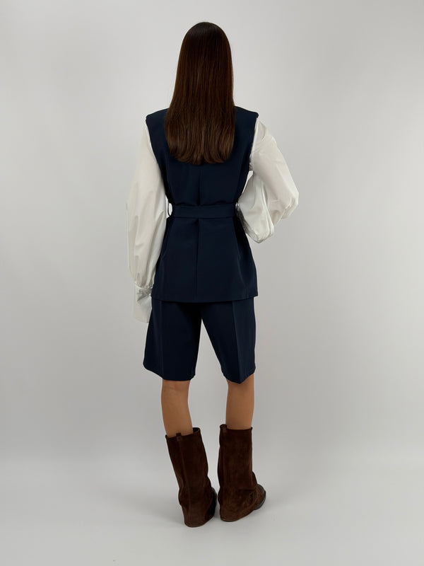 Coordinato Gilet e Bermuda Blu