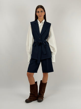 Coordinato Gilet e Bermuda Blu