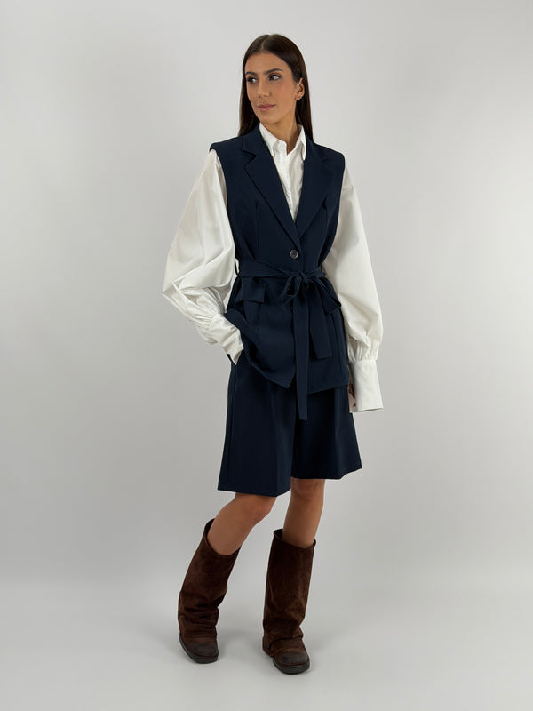 Coordinato Gilet e Bermuda Blu