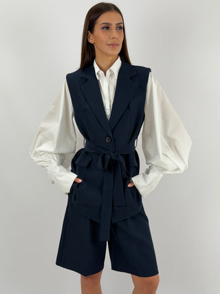 Coordinato Gilet e Bermuda Blu
