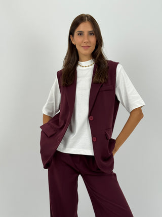Coordinato Gilet e Pantalone Bordeaux