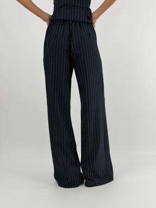 Completo Gessato con Gilet Blu