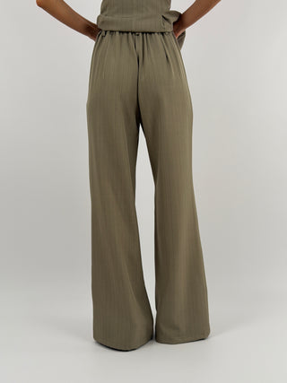 Completo Gessato con Gilet Khaki