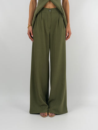 Completo Gessato con Gilet Verde