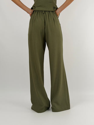 Completo Gessato con Gilet Verde