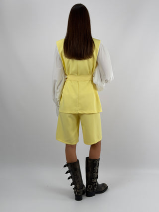 Coordinato Gilet e Bermuda Giallo