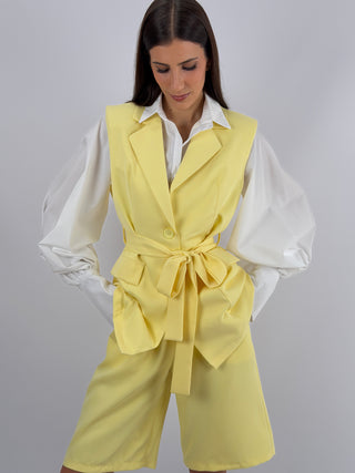 Coordinato Gilet e Bermuda Giallo