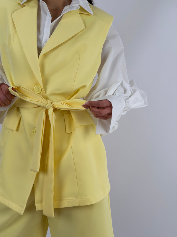 Coordinato Gilet e Bermuda Giallo